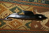 Rare South Pacific Art hand carved Ebony Big Game Fish Tarpon Mother Pearl 1A41.