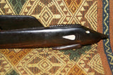 Rare South Pacific Art hand carved Ebony Big Game Fish Tarpon Mother Pearl 1A41.