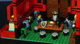 LEGO 10”X10”X9” RED FORT CASTLE INVASION, DETAILED CUSTOM KIT WITH BRIDGE, GARDENS & MOAT & 23 VERY RARE RETIRED MINIFIGURES FROM CASTLE KINGDOMS, DRAGON KNIGHTS, DARK FOREST, BLACK FALCONS ETC… (1013 PCS) KIT 25