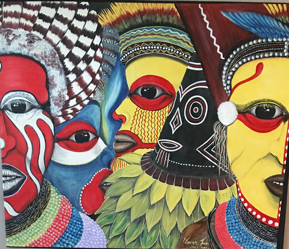 SIGNED PAINTINGS FROM TRIBAL WARRIORS, PAPUA NEW GUINEA HIGHLANDS