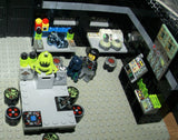 CUSTOM LEGO MAD SCIENTIST LABORATORY (1087 PCS ): 32 (NOW RARE) RETIRED MINIFIGURES FROM POWER MINERS, ROCK MONSTERS, AGENTS, CASTLE FANTASY ERA, MONSTER FIGHTERS, TROLLS, ANIMALS EXPERIMENTS & ANOMALIES, ETC (KIT 6)