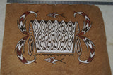 Rare Maro Tapa loin Bark Cloth (Kapa in Hawaii), from Lake Sentani, Irian Jaya, Papua New Guinea. Hand painted by a Tribal Artist with natural pigments: Spiritual Stylized Fish Motifs & swordfish 29" x 26" (no 4)