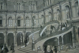 Felix Benoist: PARIS IN ITS SPLENDOR 1861 ORIGINAL ARCHITECTURE ANTIQUE FOLIO CHROMOLITHOGRAPH 19TH CENTURY Hotel de Ville de Paris MATTED & FRAMED WALL DECOR