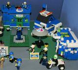 CUSTOM LEGO SET WITH OVER 12 BUILDS: 1488 PCS, 25 NOW RARE RETIRED MINIFIGURES. ENTRANCE ARCH, AMUSEMENT PARK, RIDES & GAMES, POLICE QUARTERS, PUBLIC RESTROOMS, FOUNTAIN, MANY ACCESSORIES. kit 23