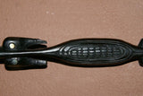 Pacific Ebony Art Trobriand Mother Pearl Crocodile Alligator Hand Carving 1A45