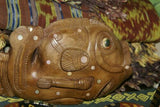 SOLD Large Coral Fish with Mother of Pearl Inserts Hand Carved Wood from Skilled Sculptor Collected in the Remote Trobriand Islands, Kula Ring, Massim Culture, Melanesian Primitive Art (South Pacific, Oceania) 1A14