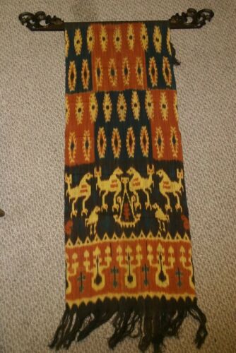 Hand woven Intricate Sumba Hinggi Warp Ikat Tapestry (53