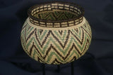 Colorful Highly Collectible & Unique (DARIEN RAINFOREST ART, PANAMA)  MUSEUM QUALITY WITH INTRICATE MINUSCULE WEAVE COLORFUL Authentic Wounaan American Indian Hösig Di Artist Basket with Zig Zag Motif 300A1 designer collector art decor