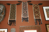 2 Hand carved Wood Elegant Unique Display Hanger Rack Rods Bars with Ornate Finials at each end 47" Long Created to Display Precious Textiles: Antique Tapestry Runner Obi Needlepoint Fabric Panel Quilt Rare Cloth etc… Designer Collector Wall Décor
