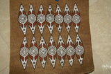 Rare Tapa Kapa Bark Cloth (Called Kapa in Hawaii), from Lake Sentani, Irian Jaya, Papua New Guinea. Hand painted by a Tribal Artist with natural pigments,: Abstract Geometric Stylized Shield Motifs 24" x 22" No 2