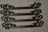 4 Hand carved Wood Elegant Unique Display Hanger Rack Rods Bars with Ornate Finials at each end 43" Long Created to Display Precious Textiles: Antique Tapestry Runner Obi Needlepoint Fabric Panel Quilt Rare Cloth etc… Designer Collector Wall Décor