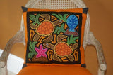 Kuna Indian Abstract Mola blouse panel, from San Blas Island Panama. Hand stitched panel Applique: Bottle Jug Flower Art Motif 17" x 11.75" (65A)