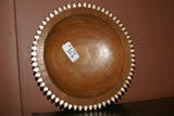 11”x 2,5” STUNNING UNIQUE HAND CARVED ROSEWOOD MUSEUM MASTERPIECE SERVING PLATTER DISH BOWL WITH MOTHER OF PEARL TEAR INSERTS & DELICATE LACY BORDER RENOWNED SCULPTOR TROBRIAND ISLANDS MELANESIA SOUTH PACIFIC  KULA RING COLLECTOR DESIGNER 2A34