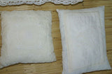 done 3 ANTIQUE 80 YRS HANDMADE LACE & EMBROIDERY MADE INTO 3 NEW QUILTED SILK PILLOWS