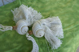 1 Pair of very large Banded Tun Tonna Sulcosa Seashell Tassels, Pulls, Oceanic Art, South Pacific Home Decor Accent, Handcrafted Unique perfect for Designer Decorator Shell Collector Beach Lover Vacation Feel Pool Cabana