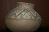 Rare 1980's Vintage Collectible Primitive Hand Crafted Vermasse Terracotta Pottery, Vessel from East Timor Island, Indonesia: 3D Raised Relief Decorative Geometric Motifs colored with natural earthtone Pigments 9.5" x 7.5" (26" Diameter) P27