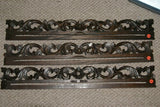 UNIQUE INTRICATELY HAND CARVED ORNATE WOOD HANGER 32” (ROD, RACK) USED TO DISPLAY RARE OR PRECIOUS TEXTILES ON THE WALL, SUPERB BAS RELIEF LACY MOTIFS OF FOLIAGE & VINES COLLECTOR DESIGNER DECORATOR WALL DÉCOR CHOICE BETWEEN 383 & 385