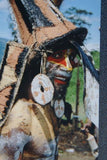 RARE UNIQUE OCEANIC ART LARGE HAND CARVED WOOD TRIBAL CLAN ANCESTRAL CULT SPIRIT MASK WITH NASSA SHELLS BUSH TWINE MORPHING NOSE COLLECTED IN ANGRIMAN VILLAGE SEPIK RIVER PAPUA NEW GUINEA 14A1 PROTECTIVE & CONSULTED FOR ADVICE COLLECTOR DECOR 43"x 19"