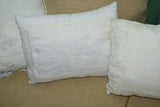 done 3 ANTIQUE 80 YRS HANDMADE LACE & EMBROIDERY MADE INTO 3 NEW QUILTED SILK PILLOWS