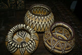 Colorful Highly Collectible & Unique from the DARIEN RAINFOREST of PANAMA, MUSEUM QUALITY with INTRICATE, TIGHT & MINUSCULE WEAVE FROM American Indian renown Artist  Finest Zigzag Earthtone Basket 300A13