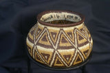 Colorful Highly Collectible & Unique (DARIEN RAINFOREST ART, PANAMA) MUSEUM QUALITY INTRICATE MINUSCULE WEAVING Unique American Indian Art Tight Weave Finest geometric Earthtones Basket 300A14 DESIGNER COLLECTIBLE