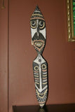 RARE CULT HEAD UPPER SEPIK MINDJA MINJA HAND CARVED YAM HARVEST FESTIVAL CLAN SPIRIT WOODEN MASK POLYCHROME WITH NATURAL PIGMENTS WASKUK  PAPUA NEW GUINEA PRIMITIVE ART HIGHLY COLLECTIBLE 11A9: 24 X 4"