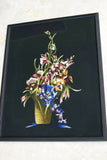 Huge Hmong Tribe Colorful Floral Orchid Bouquet Silk Embroidery Needlework in Vase Original Museum Art Masterpiece DFH14 by Talented Artist Framed  29"x 23" Wall Art Home Décor Designer Collector Decorator Detailed