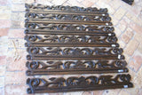 UNIQUE INTRICATELY HAND CARVED ORNATE WOOD HANGER 32” LONG (ROD, RACK) USED TO DISPLAY RARE OR PRECIOUS TEXTILES ON THE WALL, SUPERB BAS RELIEF CHOICE BETWEEN 4 LACY FISH & OCEAN WAVES MOTIF ITEM 3000, 01, 02 OR 3005 COLLECTOR DESIGNER ARTWORK