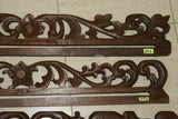 UNIQUE INTRICATELY HAND CARVED ORNATE WOOD HANGER 30” LONG (ROD, RACK) USED TO DISPLAY RARE OR PRECIOUS TEXTILES ON THE WALL, SUPERB BAS RELIEF CHOICE BETWEEN 2 LACY FOLIAGE VINES & FLOWER MOTIF ITEM 394 OR 396 COLLECTOR DECORATOR DESIGNER WALL ART