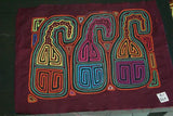Kuna Indian Mola Blouse Panel from San Blas Islands, Panama. Hand-stitched Traditional Folk Art Applique: Colorful Water Gourd 16.5" x 12.75" (33A)