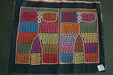 Kuna Indian Abstract Traditional Art Mola blouse panel from San Blas Island, Panama. Hand Stitched & Detailed Applique: Trousers Pants Britches 16.25" x 13.25"  (77A)