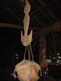 Authentic Suspension Hook Carving Figure Iatmul Tribe Sepik 50" Hand carved 30A2