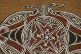 Rare Tapa Kapa Bark Cloth (Kapa in Hawaii) from Lake Sentani, Irian Jaya, Papua New Guinea. Hand painted by Tribal Artist with natural pigments: Abstract Stylized Geckos & Fish 31.5" x 19.5" No 14