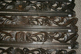 UNIQUE INTRICATELY HAND CARVED ORNATE WOOD HANGER 31” (ROD, RACK) USED TO DISPLAY RARE OR PRECIOUS TEXTILES ON THE WALL, SUPERB BAS RELIEF MOTIF OF LACY FOLIAGE FLOWERS FRUIT VINES CHOICE 402, 404 OR 405 COLLECTOR DESIGNER WALL DÉCOR