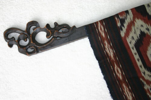 SOLD 6 Hand carved Wood Elegant Unique Display Hanger Rack Rods Bars with Ornate Finials at each end 51