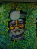 Papua Gulf Ritual Spirit Polychrome Facial Flute Board Hero Trophy Shield 10A16