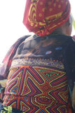 Kuna Indian Folk Art Tribal Mola Blouse Panel from San Blas Islands, Panama. Hand stitched Applique: Parrot 12" x 11"  (9)