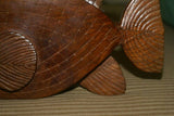 HUGE 16”x 16”x 7” STUNNING UNIQUE KWILA WOOD DEEP BOWL 2A2 MUSEUM MASTERPIECE WITH MOTHER OF PEARL INSERTS & DELICATE INCISED BORDER BY RENOWNED TRIBAL SCULPTOR FROM TROBRIAND ISLANDS MELANESIA SOUTH PACIFIC + FREE GIFT $190.00 VALUE FISH CARVING