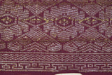 Old Ceremonial Balinese Brocade Damask Handwoven Burgundy Wedding Songket Setagen Sabuk Belt with Metallic Gold Threads 46" x 7.5" (SG22) Collected in Klunkung Regency, Bali & belonging to Nobility royalty