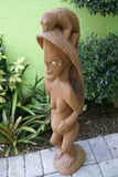 Iatmul Cuscus & Ambusap Bride Statue Hand carved Art Sepik Papua Guinea 32A10