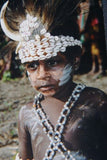 RARE MINDJA MINJA HAND CARVED YAM HARVEST UNIQUE CLAN SPIRIT MASK POLYCHROME  WITH NATURAL PIGMENTS PAPUA NEW GUINEA PRIMITIVE ART HIGHLY COLLECTIBLE DOUBLE FACE AND PHALLIC NOSE WASKUK 11A23: 28.5 X 5"X 2"