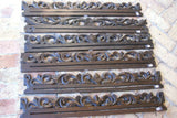 UNIQUE INTRICATELY HAND CARVED ORNATE WOOD HANGER 32” LONG (ROD, RACK) USED TO DISPLAY RARE OR PRECIOUS TEXTILES ON THE WALL, SUPERB BAS RELIEF CHOICE BETWEEN 3 LACY FOLIAGE VINES & FLOWER MOTIF ITEM 3022, 3025 OR 3026 COLLECTOR DESIGNER ARTWORK