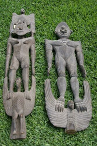 Older Tribal Ancestor Hand Carved Suspension Hook 30A0 Kabriman Sepik PNG 64"