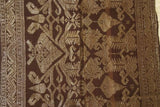 Ceremonial Burgundy Red Embroidery Brocade damask Wedding Songket  textile cloth with Metallic Gold Threads 42"x 22" (SG49) Collected in Klunkung Regency, Bali & belonging to Nobility royalty