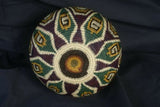 Colorful Highly Collectible & Unique (DARIEN RAINFOREST ART, PANAMA) MUSEUM QUALITY with INTRICATE MINUTE WEAVE  American Wounaan Indian Hösig Di Minute Diamond Motif Art Basket 300A43 designer collector decor