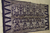 Old Superb Ceremonial Balinese hand woven textile Antique Brocade damask Wedding Songket. Deep Purple Embroidery with Metallic Gold Threads 47" x 22" (SG36) Collected in Klunkung Regency, Bali & belonging to Nobility royalty