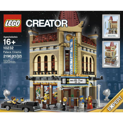 NEW, RETIRED, SEALED IN BOX: RARE COLLECTOR LEGO CREATOR ( KIT SET ITEM 10232): PALACE CINEMA, 2194 PCS, 6 MINIFIGURES (child actress, chauffeur, female & male guests, photographer & cinema worker) + LIMOUSINE