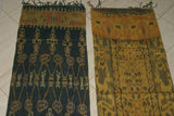 Hand woven Intricate motifs Sumba Hinggi Warp Ikat Tapestry (45" x 14.5".) Handspun Cotton Dyed with Vegetable Dyes (IRS4) earthtones with fringes wall Décor designer textile collector