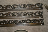 UNIQUE INTRICATELY HAND CARVED ORNATE WOOD HANGER 31” (ROD, RACK) USED TO DISPLAY RARE OR PRECIOUS TEXTILES ON THE WALL, SUPERB BAS RELIEF LACY MOTIFS OF FOLIAGE VINES & FISH COLLECTOR DESIGNER DECORATOR WALL DÉCOR ITEM 407