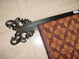 6 Hand carved Wood Elegant Unique Display Hanger Rack Rods Bars with Ornate Finials at each end 47" Long Created to Display Precious Textiles: Antique Tapestry Runner Obi Needlepoint Fabric Panel Quilt Rare Cloth etc… Designer Collector Wall Décor